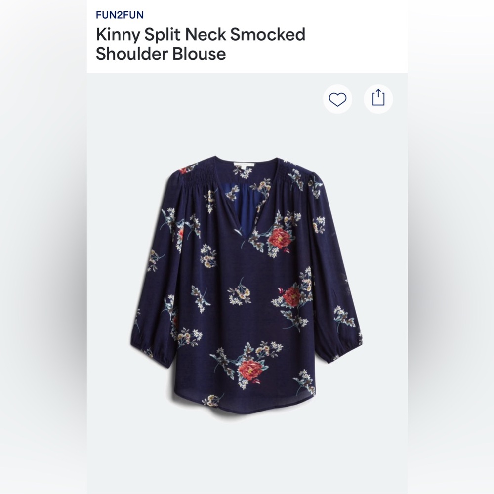 Navy floral blouse